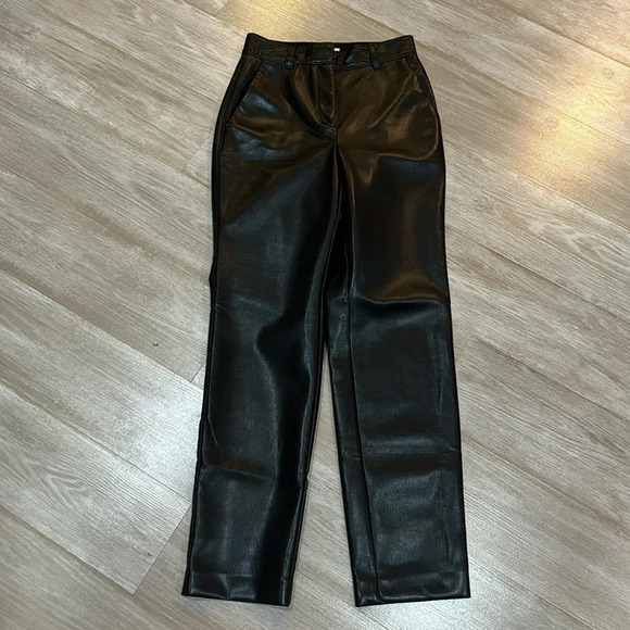 Babaton Command High Waisted Vegan Leather Pant Black - Picture 3 of 9